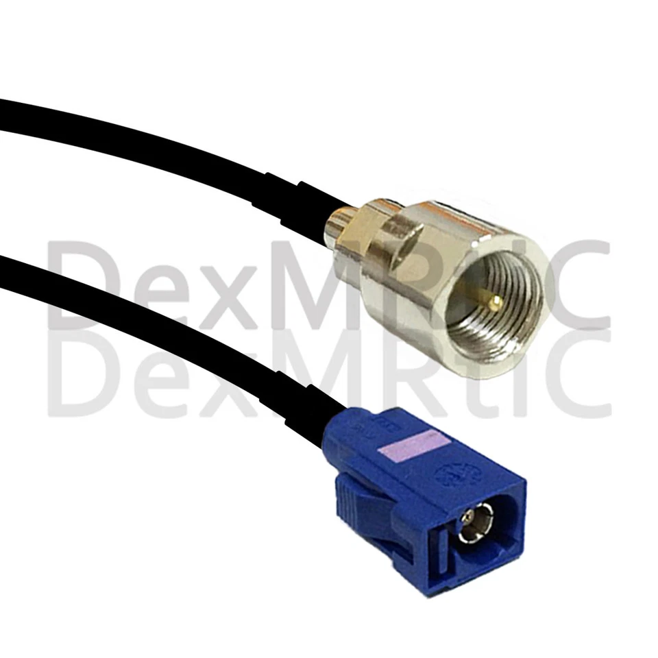 FME male to Fakra C female SMB RF cable adapter RG174 20cm 8" for GPS Navi - Image 2 of 4