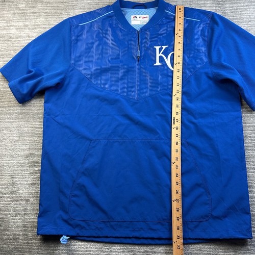 Kansas City Royals Majestic Shirt Mens Large Blue Batting Cage Warmup Jacket - Picture 10 of 11