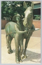 Erie Canal Museum Life Size Sculpture of Mule Syracuse New York Vintage Postcard