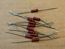 10 NOS Piher 2.2k ohm 5% 1/2 watt 1/2W Carbon Film Resistors Long Leads (Qty)