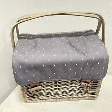 Anthology Picnic Basket Wine Glasses Cheese Board Cloth Napkins Knive Cork Screw