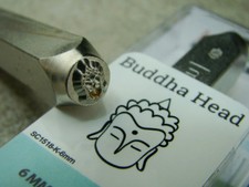 "Buddha Head" 1/4"-6mm-Large Stamp-Metal-Hardened Steel-Gold & Silver Bar