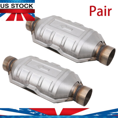 #ad 2PCS 2.5quot; Universal Catalytic Converter 70318 for Chevy Silverado 1500 GMC Ford $48.60