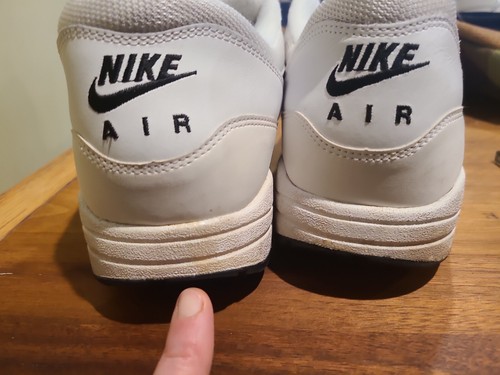 Scarpe da allenamento Nike Retro Air Max 1 taglia 15 triple bianche usate da uomo - Foto 14 di 17