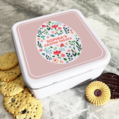 Blumen Osterei Rouge personalisiert Geschenk Kuchen Kekse Süßigkeiten Leckerli Dose