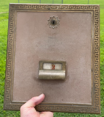 VGT Ornate Corbin US Post Office Mail Door with Key Hole 1960 Decor 12 X11