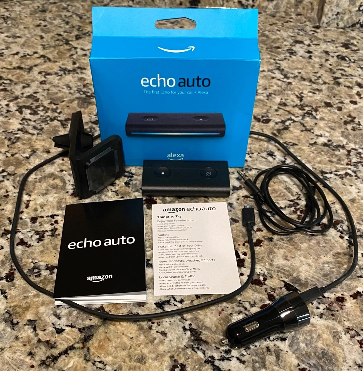 Echo Auto Smart Assistant Hands Free Speaker with Alexa Black  B07VTK654B