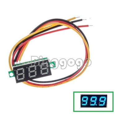 0.28'' 3-Wire LED DC 0-100V Voltmeter Digital Display Voltage Panel Meter Blue