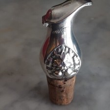 Alter Zierkorken Silber 800 Flaschenausgießer v.1920 Schnabelform Öffnungsmechan