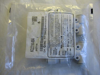 Lot of 5) SMC KQ2T10-00A Plastic Tube One-Touch Union Tee Fitting 10mm-10mm-10mm