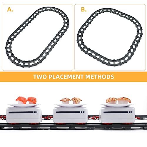 TOYANDONA Sushi Train Set Rotating Table Food Train Battery Powered ...