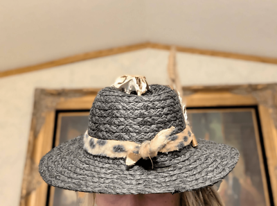 Upcycled Animal Skull and Feather Black Straw Coyboy Hat Upcycled Animal Skull and Feather Black Straw Coyboy Hat | eBay main image 3