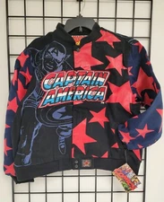 Marvel Captain America Kids Black Denim Jacket Size by JH Design