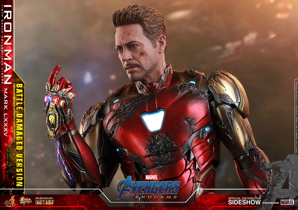 Hot Toys Marvel Avengers Endgame Iron Man Mark LXXXV Batalla Dañado Die Cast Nuevo Foto 4 de 4