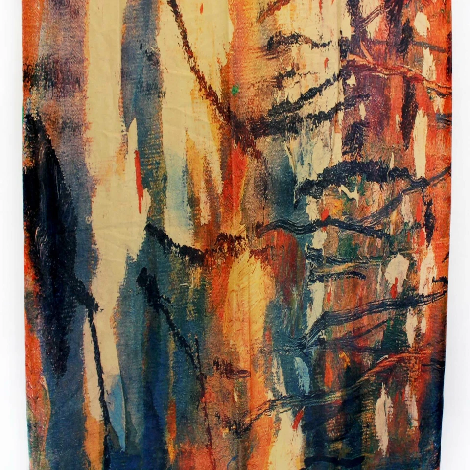 The Magic 围巾公司橙色抽象印花保暖柔软围巾秋冬 — 第 4/4 张图片