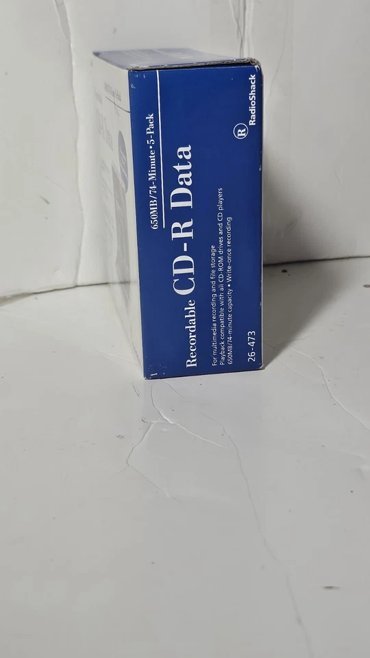 Recordable CD-R Data 5pack 650mb/74-min new sealed disks box has some wear - Image 2 of 4