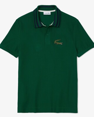LACOSTE SLIM FIT Poloshirt mit KROKODIL BESTICKT (Größe 4/M) - NEU MIT ETIKETT
