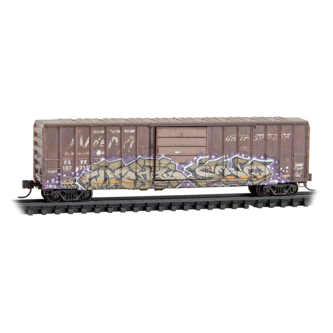 Ferrocarril 50' Ribside Boxcar Weathered Graffiti MTL #025 44 326 N SCALE
