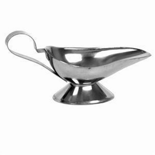 8 oz Ounce Fancy Stainless Steel Metal Restaurant Gravy Boat Sauce
