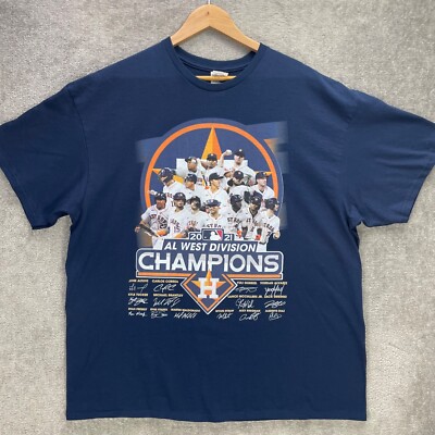 Houston Astros T-Shirt Men's Size 2XL MLB 2021 West Division Champions  Roster