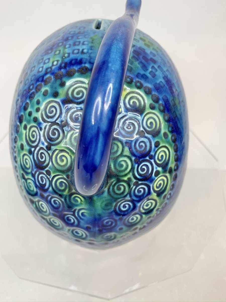 RARE BITOSSI RIMINI BLUE CERAMIC LION BANK ITALY ALDO LONDI ERA