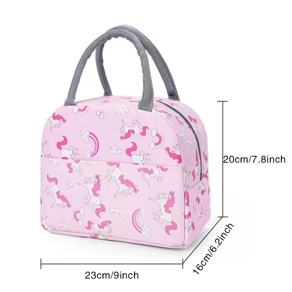 Printed Thermal Lunch Bag Women Food Picnic Box Cooler Insulated HandBag Totebag - Picture 2 of 34