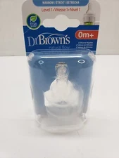 Dr. Brown's Natural Flow Standard Silicone Bottle Nipple, Level 1 0m+, 2 Ct