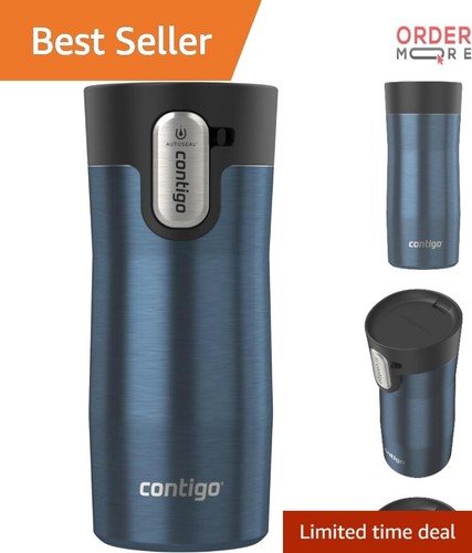 Travel Mug Stainless Steel 12oz Leakproof Vacuum Insulated Easy-Clean Lid