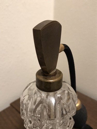 Atomizzatore bottiglia profumo vetro cristallo taglio a trasparente vintage - Foto 8 di 9