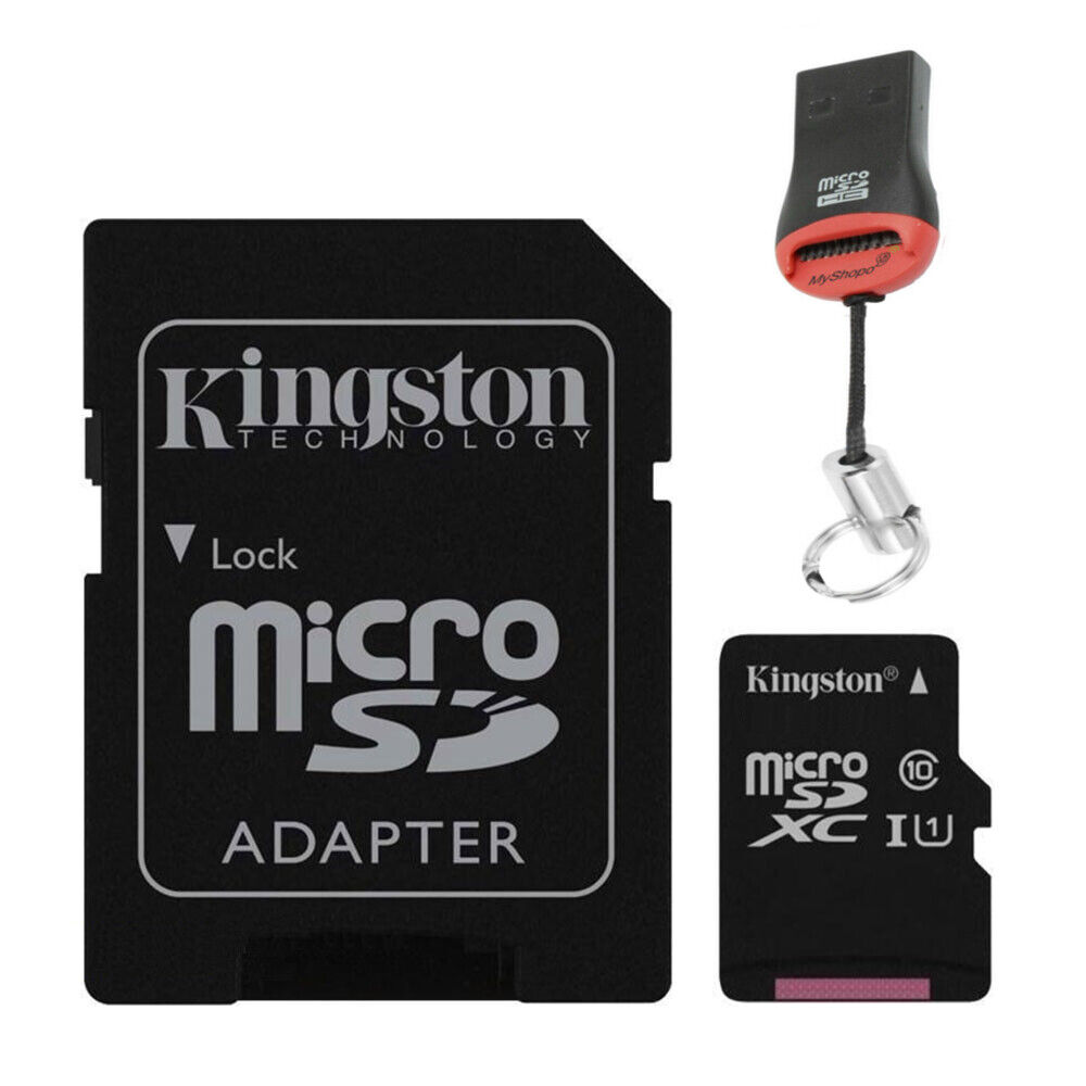 32GB MicroSD Speicherkarte Micro SDXC Kingston SD Adapter + USB Kartenleser