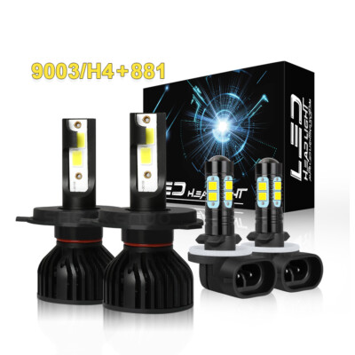For Hyundai Accent GLS Sedan 4-Door 1.6L 2000-2018 LED Headlight Fog Bulbs White