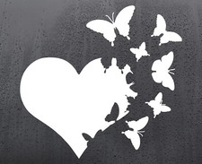 Love Heart Butterfly vinyl sticker funny car decal van window girly graphics