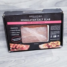 Evolution Salt Co Himalayan Pink Salt Slab Hand Carved Open Box 12” X 8”