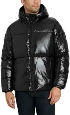 NEW! Sean John P DIDDY mens high shine hooded puffer jacket size XL.