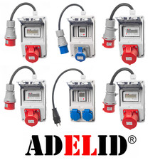 Mobiler Digital Stromzähler Zwischenstecke 16A 32A CEE 230V Schuko mit Reset