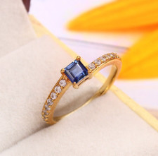 Flawless Blue Sapphire Ring Sapphire Princess Ring Gemstone Ring Wedding Jewelry