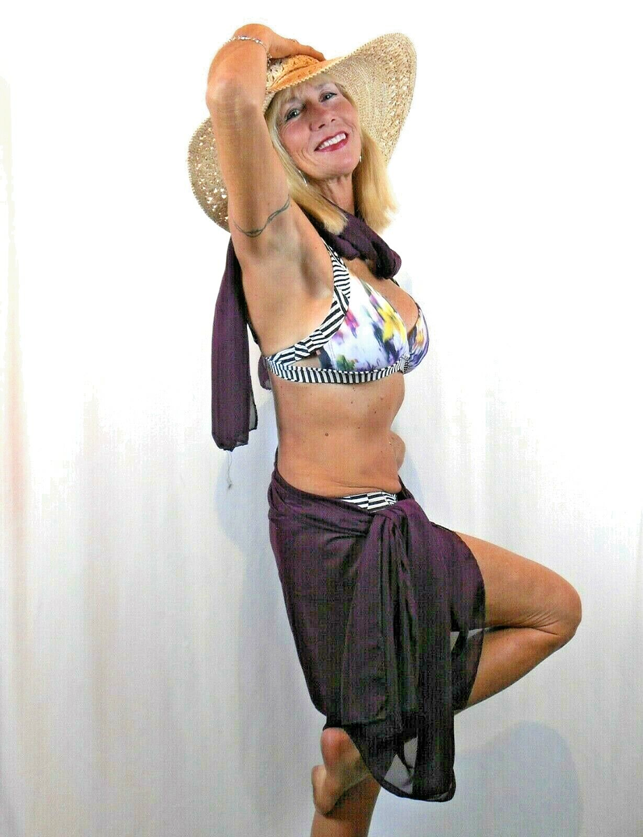 TWO PIECE SARONG BEACH WRAP SET COVER UP SWIMSUIT COVER-UP Bathing Suit  Coverup