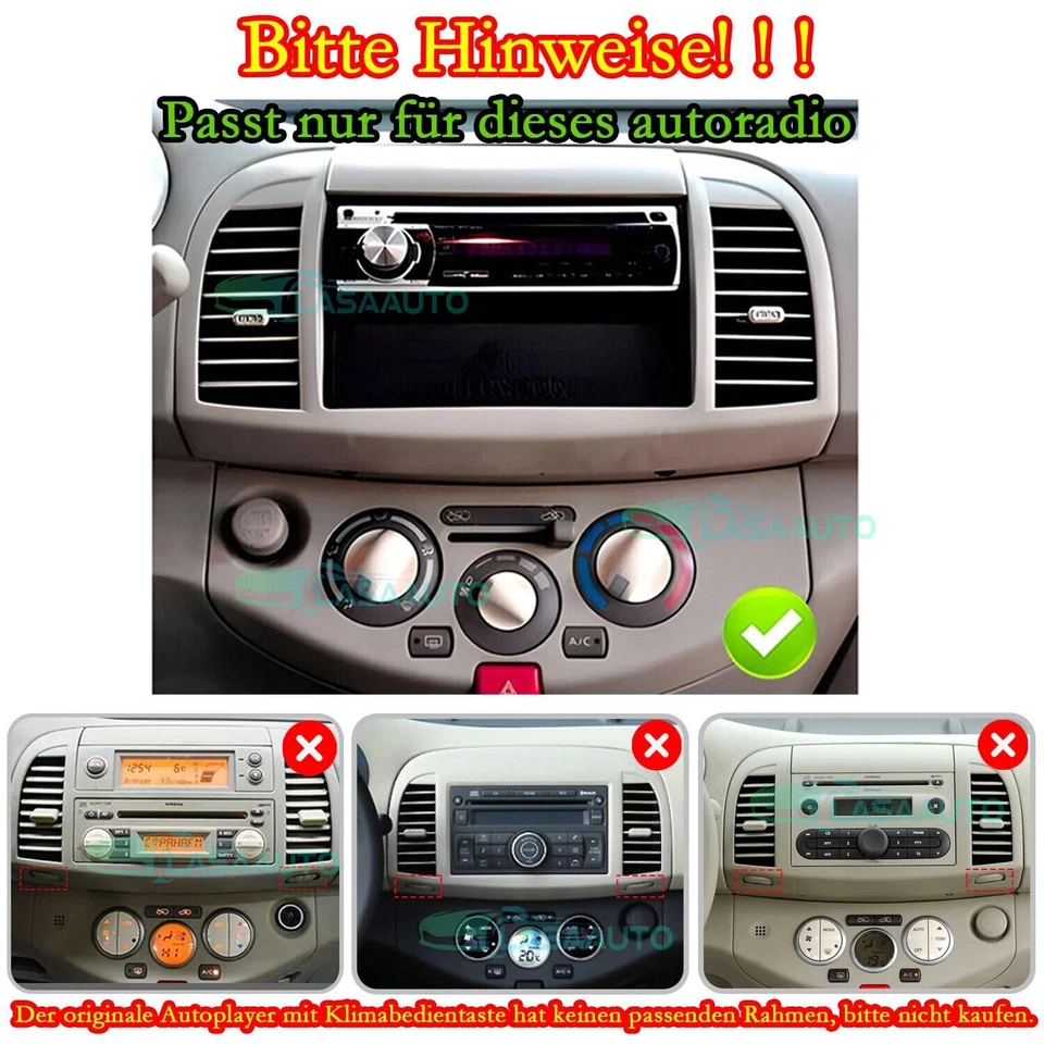 Autoradio 9” Android 13 per NISSAN MICRA 3 K12 2002 2003 2004-2009 CarPlay Navi - Immagine 2 di 4
