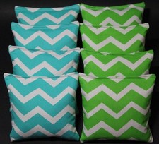 Chevron Aqua Green Cornhole Bags 8 ACA Regulation Corn Toss Bags Party Wedding