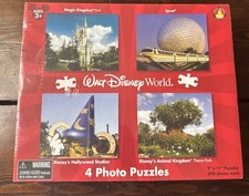 Walt Disney World 4 Photo Puzzles 200pc Each Epcot Studios Magic, Animal Kingdom