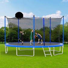16Ft 14Ft 12Ft Trampoline Outdoor for Kids and Adults, ASTM Approved Recreationa