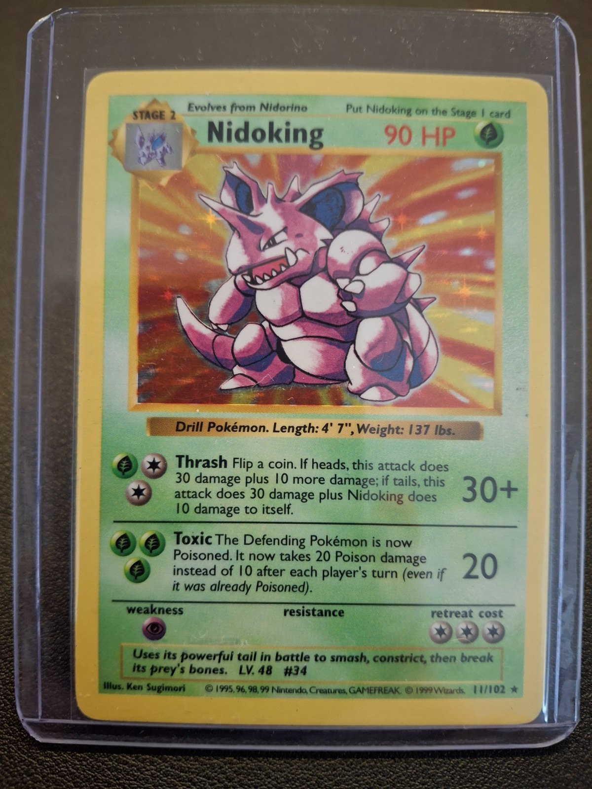 Border Check Pokémon TCG Nidoking Holofoil Rare Base Set Unlimited (Shadowless ...