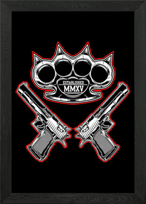 knuckle and gun Gerahmtes Wandbild Poster Leinwanddruck Bild