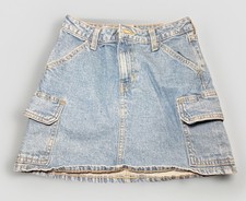 Girls Gap Jean Cargo Skirt Size 12 W/ Adjustable Waist