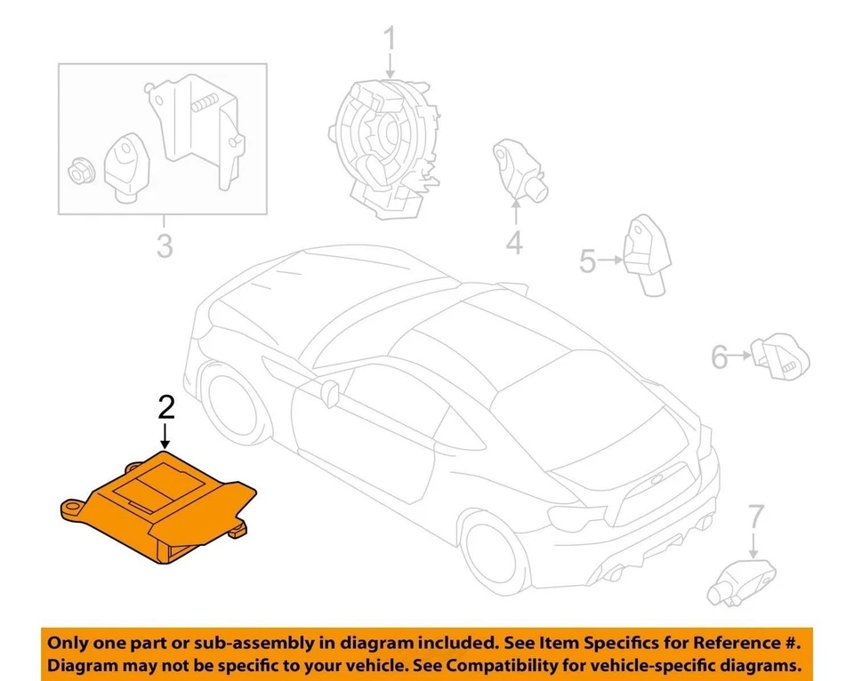 Unidad de módulo de control de bolsa de aire con airbag Subaru BRZ 2013 FABRICANTE DE EQUIPOS ORIGINALES Foto 4 de 4