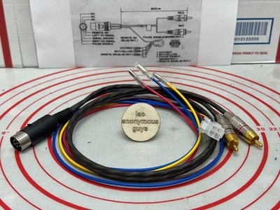 RCA to Male DIN Adapter + 4-pin Molex for ALPINE Vintage Old School # 4095