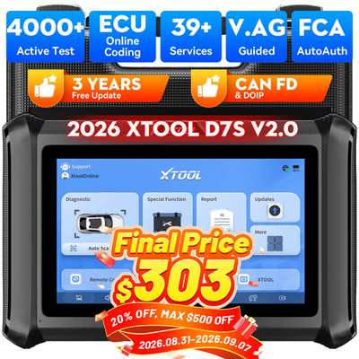 2026 XTOOL D7S V2.0 Bidirectional Car Diagnostic Scanner Tool Key Coding Program