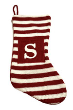 Christmas Stocking Candy Cane Stripped Monogrammed "S" 18 inches