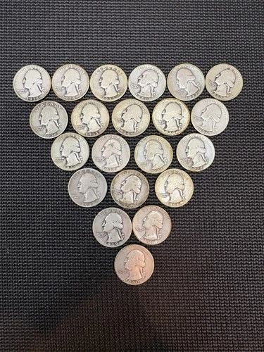 90% Silver - Washington Quarter Lot - Lot Of 21 Coins