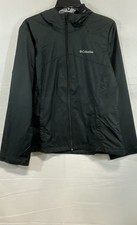 Columbia Women's Black Zuma Stack II Full Zip Hooded Windbreaker Jacket L NWT